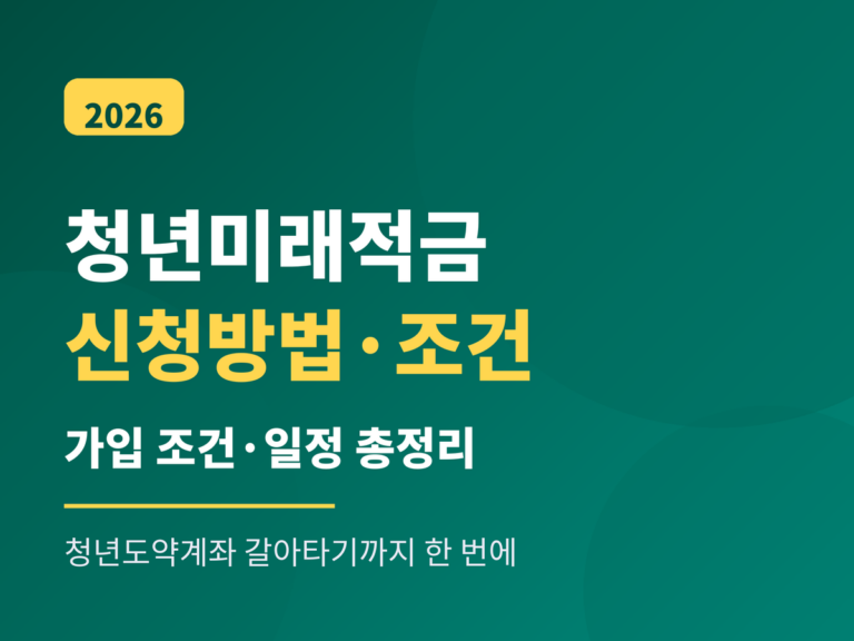 청년미래적금 신청방법·조건 총정리 2026